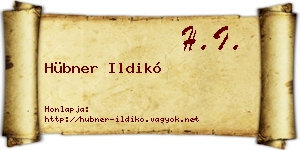 Hübner Ildikó névjegykártya